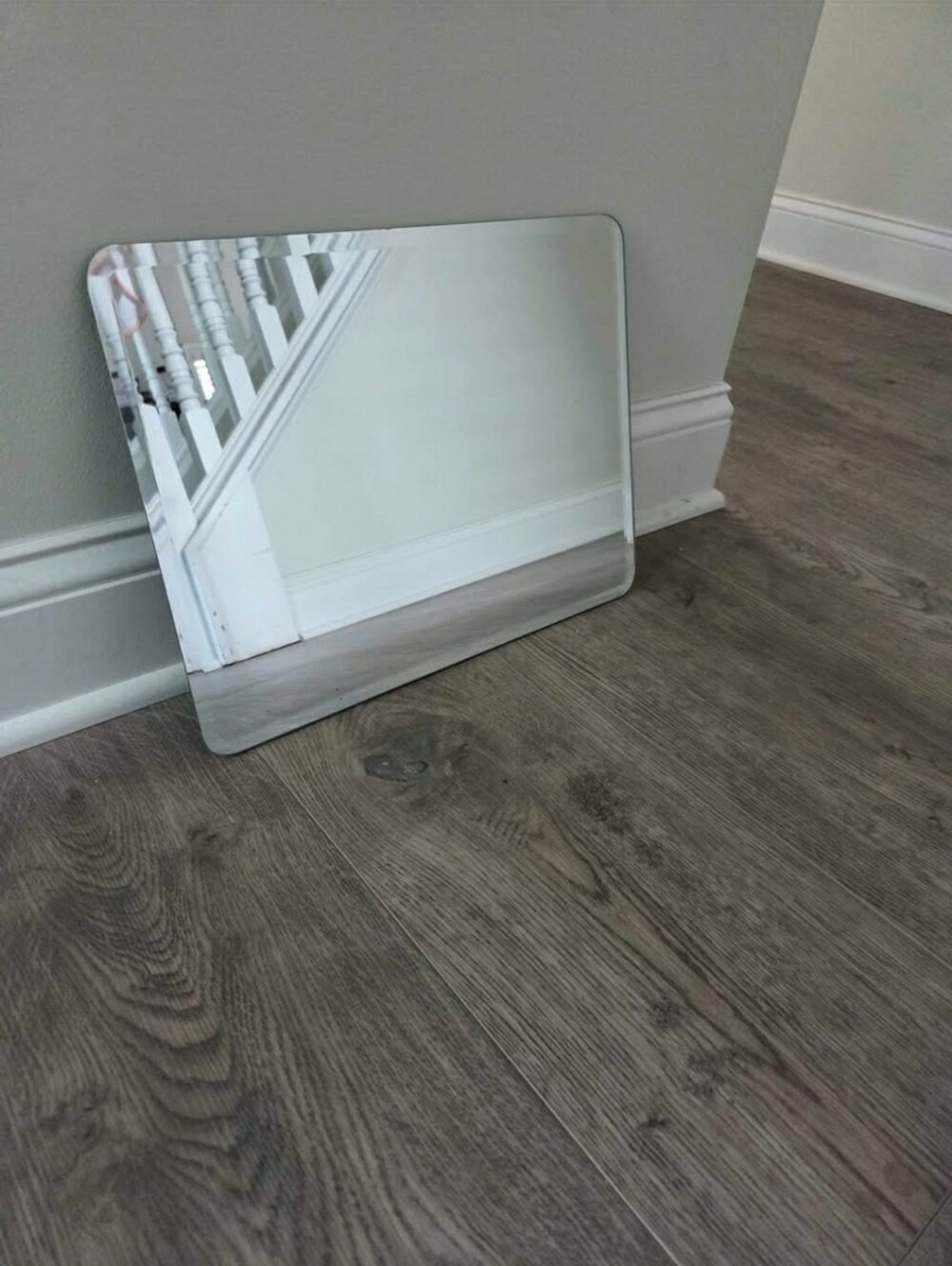 Frameless Square Wall Mirror 12"×16" Rectangle Shatterproof Mirror Beveled Edge
